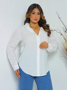 Slim Long Sleeve Shirt | Blouse | Evangelical Fashion | Women's Blouse | Formal Wear From Sizes M To XL | Women's Work Shirt - 白色關閉 - 查看 8