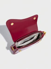輕量商務休閒極簡方型翻蓋包，適合年輕女孩、女性、大學生、新進員工、白領上班族，完美適用於辦公室、學校、工作、通勤、戶外、旅行、出遊 - 紅色 - 查看 7