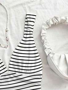 Camiseta de mujer elegante de vacaciones de tela de punto con estampado de lunares, con tirantes retorcidos y fruncidos, de ajuste ceñido, adecuada para vacaciones, citas, té de la tarde, playa, crucero, viaje a la ciudad, vacaciones en la isla, festival de música, vacaciones bohemias, se puede usar por dentro o por fuera.Parte superior con estampado de lunares, top de tirantes con estampado de lunares, blusas de verano lindas para mujer con estampado de lunares, top básico con estampado de lunares - Multicolor 4 - Ver 5