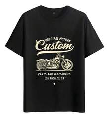 Custom Muscle Freaks Vintage Motorcycle Style T-Shirt - Black - View 6