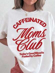 Camiseta del Club de Mamás con Cafeína, Camiseta Vintage de Mamá, Camiseta Estética de Talla Grande del Club de Mamás, Regalo para Nueva Mamá, Camiseta de Mamá Moderna - Blanco - Ver 7