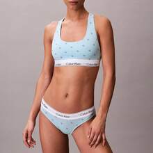 Calvin Klein Calvinklein Icon Cotton Modal Unlined Bralette QF8493 - Diamond Logo Antarctic Blue - View 4