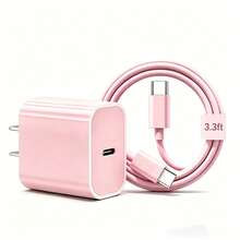 20W PD Fast Charging USB-C Charger Set, Includes 20W PD Fast Charging Adapter + Type-C Data Cable, Compatible With IPhone 17/16/15, Compatible With Samsung Galaxy S26/S25/S24/S23 And Other Android Phones, Portable Travel Charger - US A Type Plug(110-127V) - View 8