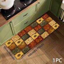 1 pieza Alfombra con estampado floral vintage, Serie de felpudos largos, Adecuado para sala de estar, lavandería, baño, cocina, dormitorio - Multicolor - Ver 8
