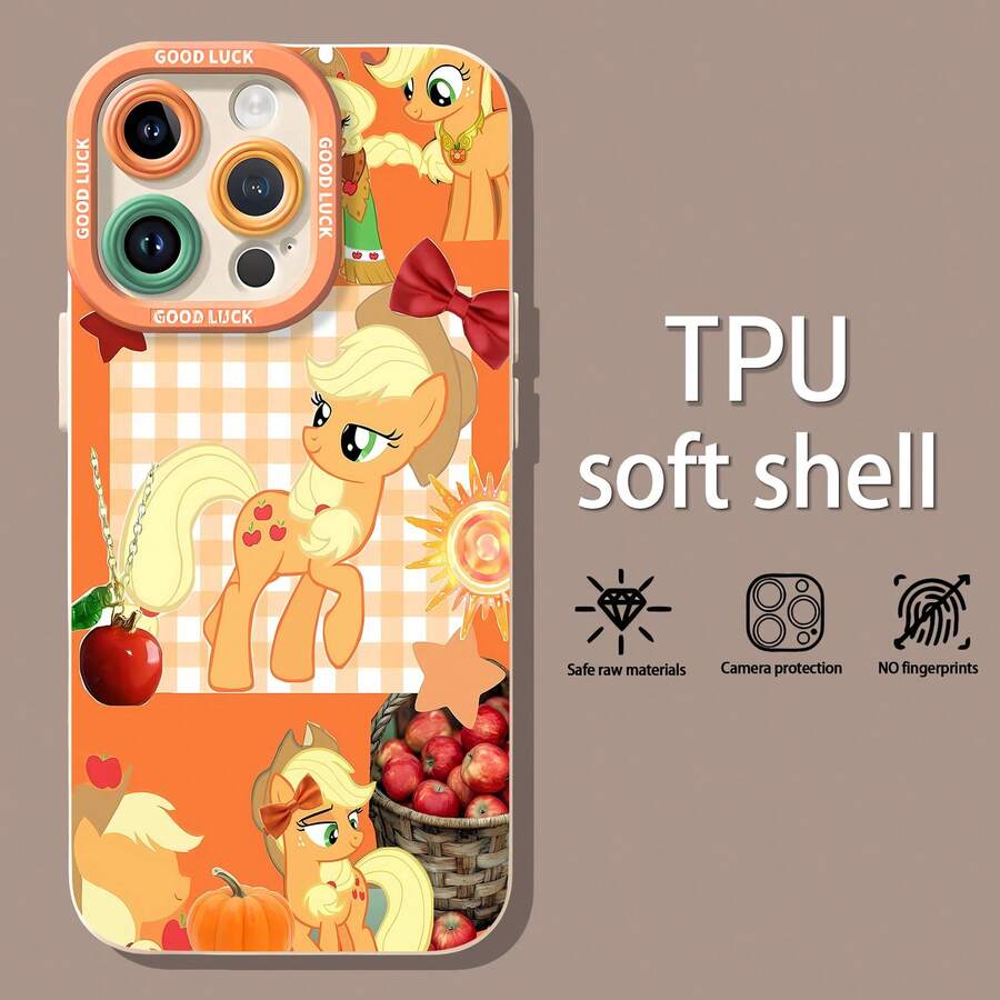 Tema de cosecha de manzanas Orange Applejackfunda de teléfono Fundas compatibles con ,Apple,VIVO,OPPO,,, y Honor.Fabricadas en silicona TPU,ofrecen protección contra golpes y caídas.regalos para mamá - Blanco - Ver 1