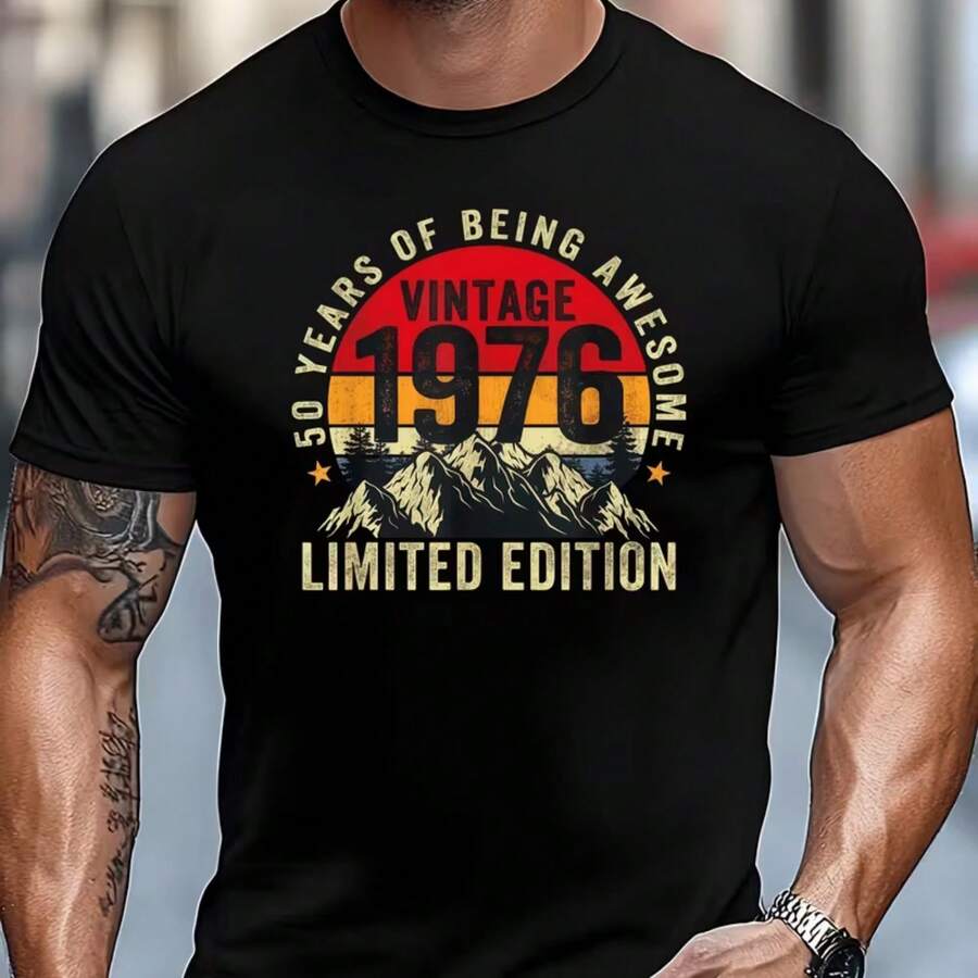 Printed T-Shirt For Men And Women - 黑色 - 查看 1