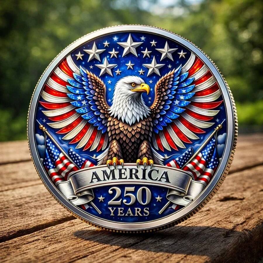 250th Anniversary Double-Sided Commemorative Coin, Easter-Themed Commemorative Token, Historical Collection Gift For History Enthusiasts And Loved Ones - Multicolor - View 1