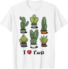 Camiseta estampada 2026I Love Cacti Cactus Cactuses T-Shirt,Camisetas para hombre, camisetas para mujer, camisetas modernas para el día a día, camisetas del Mundial 2026, camisetas estampadas, ropa de Pascua, regalos para fans del anime. - Blanco - Ver 1