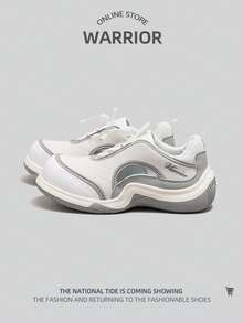 WARRIOR 1 Đôi Giày Thể Thao Cổ Thấp Đế Dày, Giày Thường Ngày - Trắng Xám - Xem 1