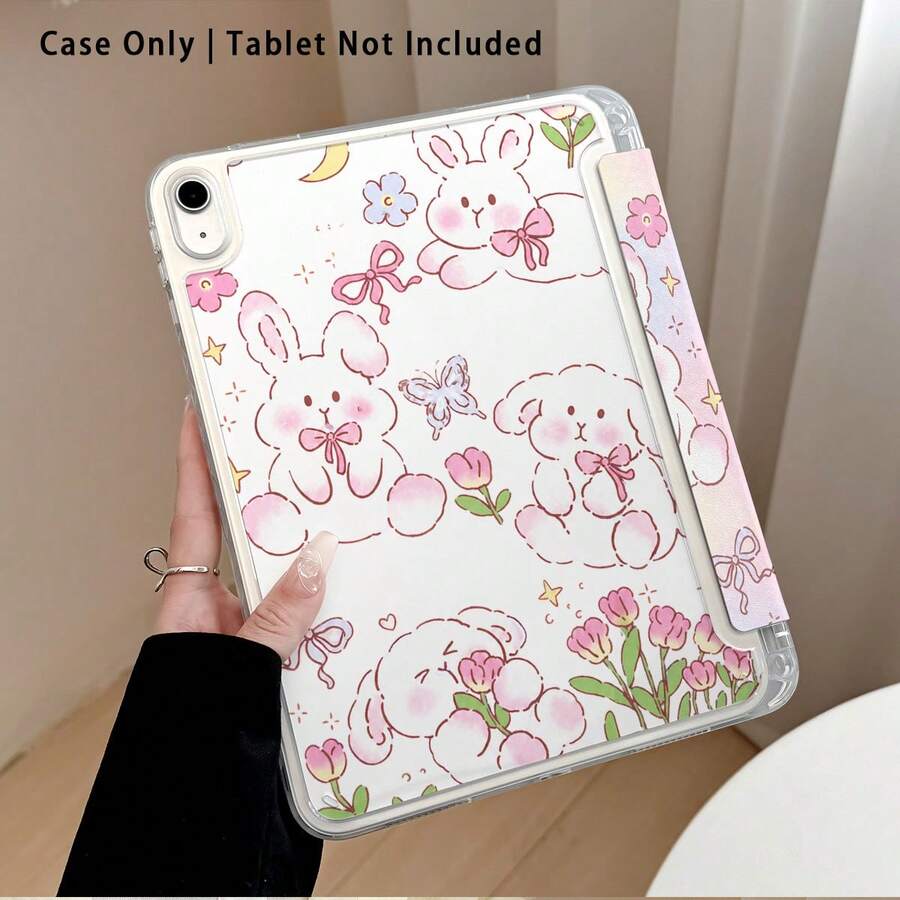 Ốp bảo vệ laptop/máy tính bảng bằng acrylic pha lê họa tiết thỏ, bướm, hoa tulip dễ thương, có chân đế, tương thích với Samsung A9/A9+/S9/S9FE/A11/A11+/S11/S10 FE/S10 FE+/S10 Lite, A16 2025, Air 11/13, M3 2025, Mini 7 A17, Pro 2024, Air 11/13, M2 2024, Pro 11/13, M4 2024, Pro 12.9, thế hệ 7/8/9, 10.2, thế hệ 10, 10.9, Air 4/5/6/7/8, 10.9, Pro 11, thế hệ 4/5/6, Mini 6, SE 11, Honor, Matepad SE 11. - Kiểu 10 - Xem 1