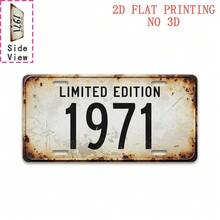 1件復古1971年磨損黑白數字標誌，耐用金屬裝飾牌，適合男士洞穴、車庫、酒吧、咖啡館、客廳 - 29.97cm X 14.99cm，可重複使用的生日、紀念日禮物，鄉村風格家居裝飾，裝裱牆面藝術裝飾（隨機款式） - A - 查看 1