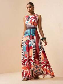 Women Midi Dresses - 棕色 - 查看 4