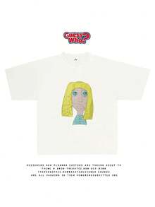 Camiseta de Cuello Redondo con Diseño Divertido y Creativo, Algodón Puro, Manga Corta de Moda para Verano, Estilo Casual para Uso Diario - Blanco - Ver 7