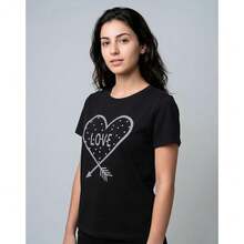 Playera Mujer Moda Camiseta Negro Stfashion 68705602 - Negro - Ver 3