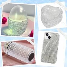 2mm/3mm/4mm/5mm Transparent White Jelly AB Resin Rhinestones, 2000pcs/1000pcs Clear Jelly Texture AB Resin Rhinestones For DIY Crafts, Keychain Charms, Decorating Bags, Shoes, Hats, Home Storage And Ornaments - Multicolor - View 2