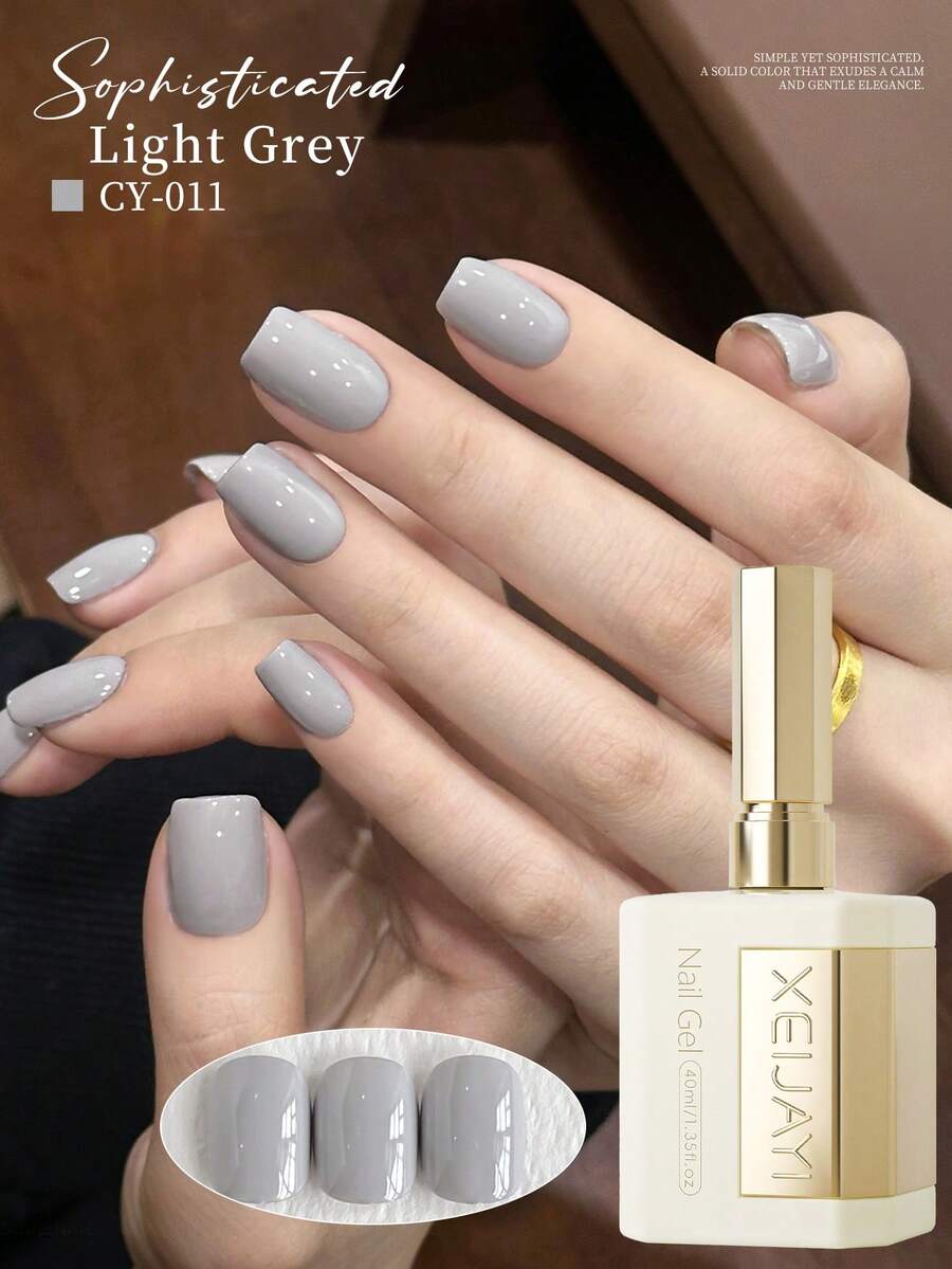 1瓶 40ml 珍珠灰凝膠指甲油,半永久凝膠指甲油,可卸除 UV LED 釘甲藝術用品,DIY 裝飾居家沙龍女性禮物 - 淺灰色 - 查看 1