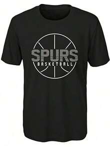 N-BA - Camiseta San Antonio Spurs Marker ScR-Ipt Unisex, Hecha de Algodón Puro de Alta Densidad de 220g, Transpirable y Cómoda - Negro 6 - Ver 1