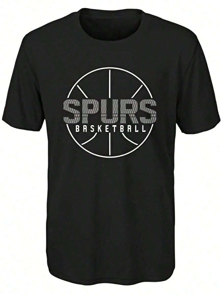 N-BA - Camiseta San Antonio Spurs Marker ScR-Ipt Unisex, Hecha de Algodón Puro de Alta Densidad de 220g, Transpirable y Cómoda - Negro 6 - Ver 1