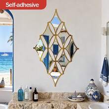 9pcs Acrylic European Style Living Room Decorative Mirror, Light Luxury Wall-Mounted Soft Mirror, Entryway Wall Decor, Dining Room Background Wall Creative Hanging - one-size - View 2