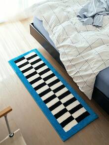 Manta de cachemira sintética a cuadros blanco y negro, manta de cuadros franceses para dormitorio, mesita de noche, alfombra de sofá de sala de estar, mesa de café, cojín de ventana larga - antideslizante, lavable a máquina, decoración de sala de estar, dormitorio, patio y jardín, tapete de poliéster, uso interior/exterior, rectangular, alfombra de sala de estar - Multicolor 10 - Ver 15
