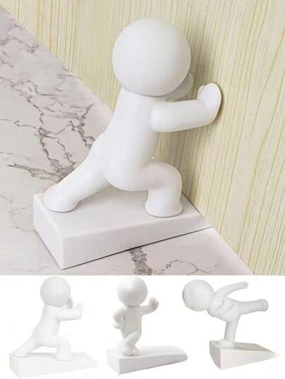 1pc Cute Decorative Doorstop, Cartoon Kung Fu Character Shaped Doorstop, Soft Movable Doorstop, Safety Anti-Pinch Anti-Collision Doorstop, Suitable For All Homes, Perfect Housewarming Gift, Ensure Home Safety, Applicable For Home And Office