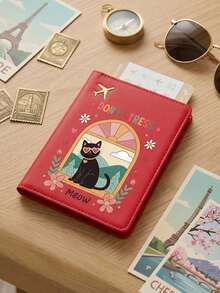 1 chiếc bao đựng hộ chiếu hình mèo hoạt hình dễ thương, phụ kiện du lịch, hộp đựng hộ chiếu, hộp đựng vé, ví đựng hộ chiếu du lịch, có 6 màu: vàng, đen, xanh dương, hồng, đỏ, trắng, phù hợp cho cả nam và nữ, phụ kiện du lịch thiết yếu cho người giữ hộ chiếu, món quà tuyệt vời, hộp đựng thời trang, chất liệu nhẹ, ví du lịch, kẹp tài liệu, vật dụng cần thiết cho kỳ nghỉ, quà tặng lễ hội, chuyến công tác và du thuyền. - Nhiều màu - Xem 8