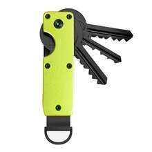 Organizador de llaves Llavero compacto Llavero de metal Estuche para llaves minimalista Llavero para llavero asegura 1-5 llaves - fibra de carbono - Ver 4