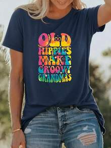 Ropa de moda femenina de edición limitada, camisetas para mujer, ropa elegante, adecuada para fiestas, campus, viajes, deportes, con estampado de plumas, de algodón ligero. - Verde - Ver 9