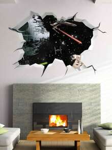 Hasbro 3D Break-Through Wall Stickers, 4PCS Galactic Peel & Stick Wall Decals For Home Decor,Bring The Epic Magic Of The Galaxy Straight Into Your Living Space With This Set Of 4 Themed Wall Stickers, Featuring A Stunning 3D Break-Through Design That Makes Iconic Characters And Scenes Appear To Burst Right Out Of Your Wall. - Wall Sticker - View 13