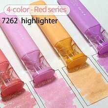 4pcs Set Bright White Soft Fluorescent Highlighter Pens, Vivid Colors, Sharp Tips, Made With High-Quality Glitter Ink, Suitable For Diary, Painting, Note-Taking And Art Creation; Long-Lasting Office & Study Supplies. - Sets - View 4