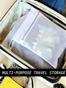 6/3/1 Durable Honeycomb Mesh Laundry Bags | Reusable Anti-Tangle Storage Bags, Suitable For Underwear, Clothes, Jeans, Towels, Socks - Polyester Material, Machine Washable - Multicolor - View 2