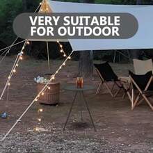 INOOMP Mesa Plegable Portátil Redonda para Camping y Picnic Pequeña Tamaño Ajustable Estructura Estable y Ligera para Exterior Barbacoas y Actividades Al Aire Libre - como en la imagen - Ver 6