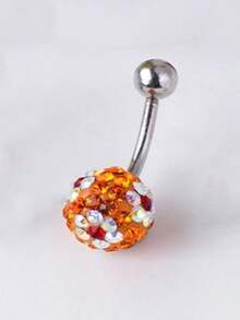 1pc Skin-Friendly Hypoallergenic 5A Zirconia Titanium Steel Navel Piercing Ring, Sparkling Zirconia Mud Ball Navel Ring, Heart Shaped Navel Stud, Colorful Zirconia Unisex Body Piercing Jewelry - Heart-shaped Belly Button Ring - View 25
