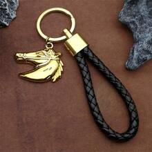 Llavero con colgante de acero inoxidable y cabeza de caballo Animal para mujer y hombre, llaveros de Color dorado, accesorios, joyería de regalo, porte clé ZUYZ - Azul - Ver 15
