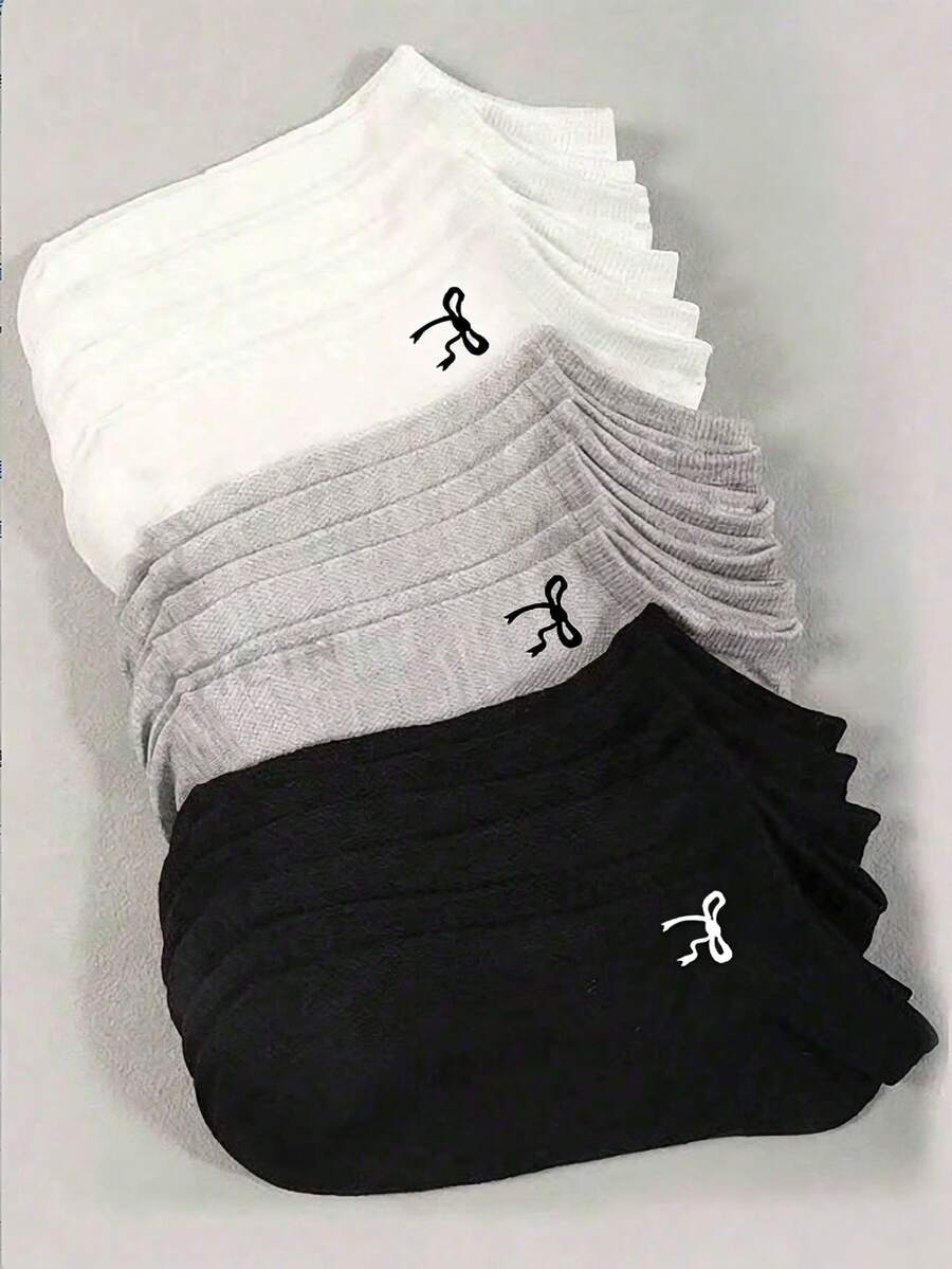 40/30/20/15/10/5/1 par de calcetines puros para mujer, calcetines invisibles, calcetines de tobillo, calcetines blancos, calcetines grises, calcetines negros, calcetines para damas, calcetines lindos, calcetines para niñas, adecuados para otoño, invierno, primavera, verano, diseño de malla transpirable, absorción de humedad, suaves y cómodos, adecuados para diversas ocasiones como festivales, deportes, casual, negocios, combinaciones de colores aleatorias - Multicolor - Ver 1