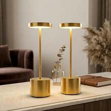 Set Of 2 Gold LED Cordless Table Lamps, USB Rechargeable Dimmable Bedside Desk Light, Modern Minimalist Metal Nightstand Lamp For Bedroom Living Room Office Home Decor - Golden Table Lamp - View 6