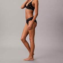 Calvin Klein Icon Cotton Modal Lightly Lined Triangle Bralette QF8498 - Diamond Logo Black - View 2