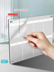 Bộ 3 bảng kế hoạch bằng acrylic dán tủ lạnh, 3 kiểu kết hợp kế hoạch tuần/tháng, trong suốt, có thể xóa được, dùng để sắp xếp công việc nhà/văn phòng. - nhiều màu - Xem 8