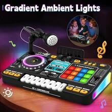 3-6 Years Old Kids DJ Mixing Console Toy, With DJ Turntable, Game Mode, Light Speed Control And Microphone, Suitable DJ Mixing Set Gift For Boys And Girls - DJ Turntable - View 3