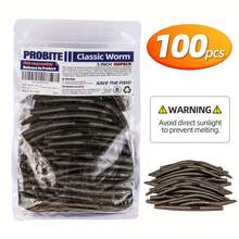 100 Soft Fishing Worms - 5inch Senko Style Stick Lures For Bass, Trout & Small Fish - Plastic Worm Lures (Multi-Colored) - Great Value Bulk Pack, Economical & Realistic Action - Ideal Fishing Gift For Anglers - lát bí ngô xanh - Xem 2