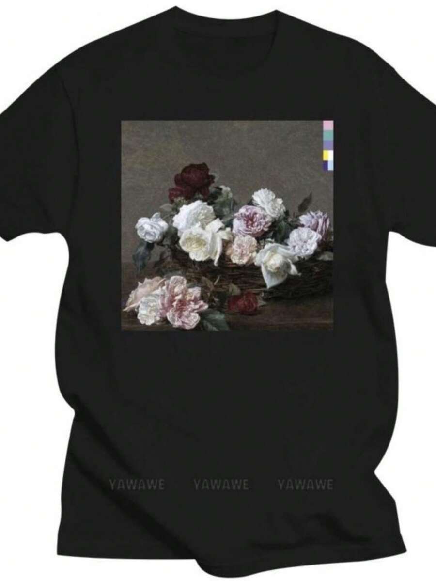 Women's T-Shirts Adult Tee Tops Teenager Fashion Cotton Tee-Shirt NEW ORDER Roses - Rock Band T SHIRT S-2XL New Official Impact Merchandising - 黑色 - 查看 1