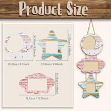 1 Set Decorative Modern Wooden Wall Hanging Photo Frame, Lightweight Wall-Mounted Picture Frame, Suitable For Home And Birthday Party Decor - Pink - View 2