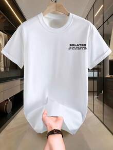 Black Graphic Shirt For Men, Loose And Comfortable - 後退 - 查看 8