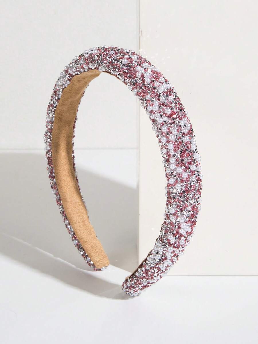 1pc Fashionable Gorgeous Rainbow Chocolate Chip Headband Hair Accessory - FG928 Pink - View 1