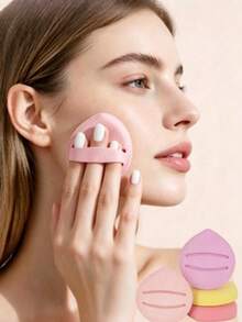 1/3/5/10 miếng bông mút trang điểm hình kẹo bông Macaron, bông mút dày mềm mại, thích hợp dùng cho kem nền, kem BB, phấn phủ, dùng khô và ướt. - Nhiều màu - Xem 1