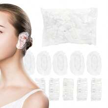 100/200pcs Disposable Stretchable Ear Covers, Minimalist Design, Protect Ears, Prevent Water From Entering Ears, Shower Ear Covers, Transparent Ear Covers, Swimming, Hair Styling, Hair Dyeing, Perming, Bathing, Hair Washing, Ear Protection - Earmuffs - View 9