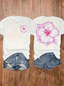 Summer Clothing, 1 Piece, Women's T-Shirt With Zion National Park Graphic, Utah Landscape, Summer Vacation Style, Short Sleeve T-Shirt, Casual, For Outdoor Hiking - 白色 1 - 查看 1