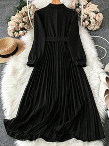 Women Midi Dresses - Black - View 2