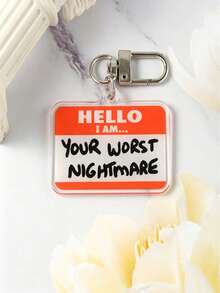 Father's Day Gift Idea: Unique "Your Biggest Nightmare" Designer Acrylic Keychain - Cool And Distinctive Accessory, The Perfect Father's Day Gift For Dad! - Transparent - View 2