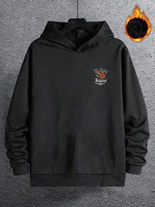 Sudadera con capucha de estilo emo con estampado de estrella, de corte holgado y caída de hombros, con forro polar grueso, para hombre - Negro - Ver 2